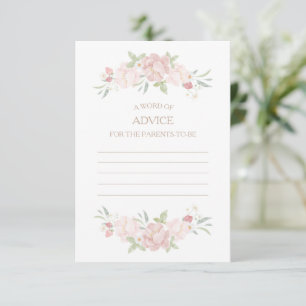 Remerciements Carte de conseils pour Baby Shower Blush Floral