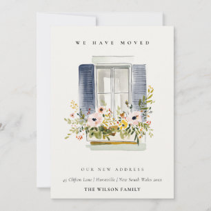 Remerciements Carte de Cottage Vintage Floral Window Nous avons 