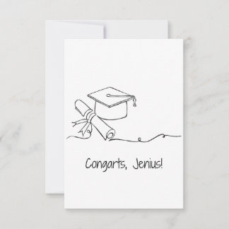 Remerciements Carte de diplôme amusante