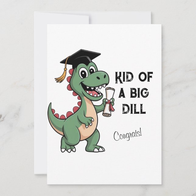 Remerciements Carte de Félicitations Drôle de Diplômé Dinosaure  (Devant)