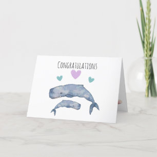 Remerciements Carte de félicitations pour la mère et la baleine 