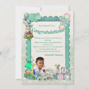 Remerciements Carte de félicitations pour nouveau bébé garçon