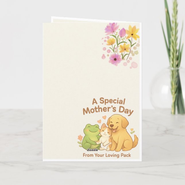 Remerciements Carte de fête des mères kawaii - De The Pack (Dos)