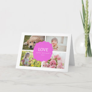 Remerciements Carte de fête des mères rose blanc mignonne 4 Phot