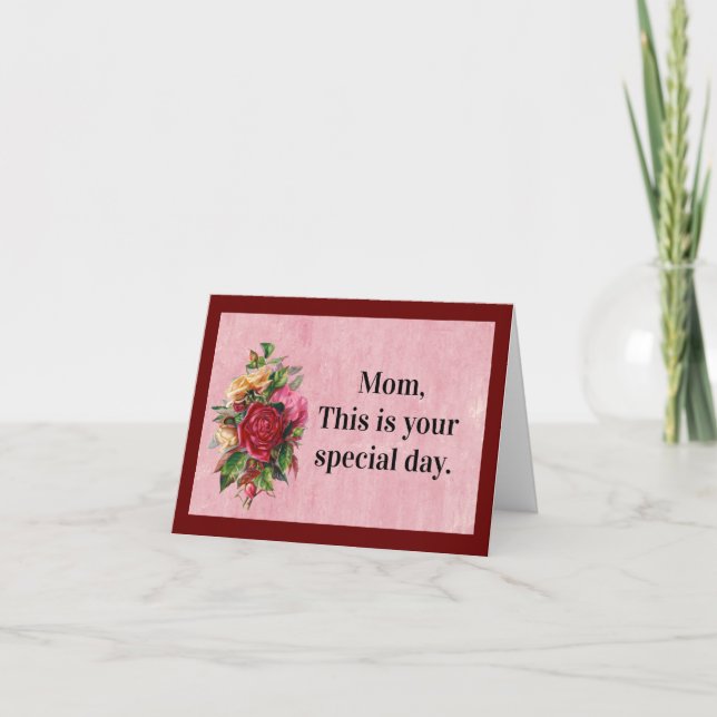 Remerciements Carte de fête des mères Roses agressées (Devant)