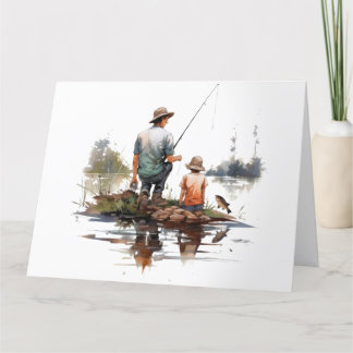 Remerciements Carte de Fête des pères papa de pêche