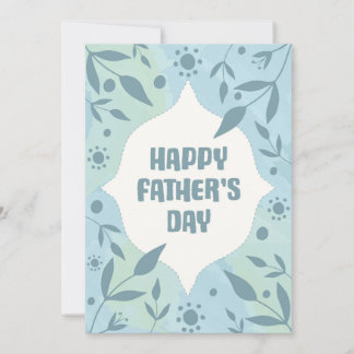 Remerciements Carte de Fête des Pères Pastel Bleu et Vert Botani