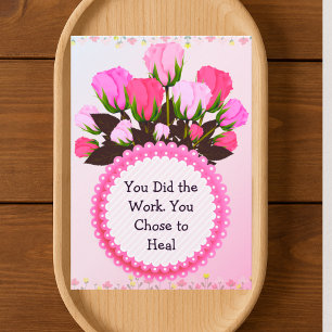 Remerciements Carte de fin de thérapie – Floral rose Empowerment