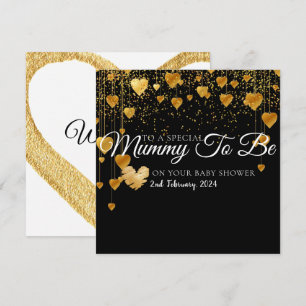 Remerciements Carte de future maman pour baby shower Cœur scinti