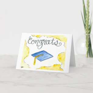 Remerciements Carte de graduation aquarelle