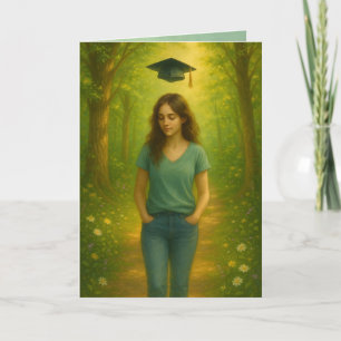 Remerciements Carte de graduation pliée personnalisée Female Che