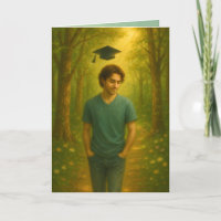 Carte de graduation pliée personnalisée Homme avec