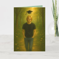 Carte de graduation pliée personnalisée Homme avec