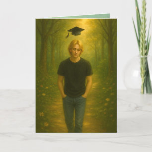Remerciements Carte de graduation pliée personnalisée Homme avec