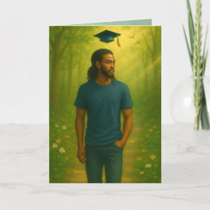 Remerciements Carte de graduation pliée personnalisée Homme avec