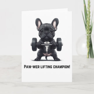 Remerciements Carte de gym drôle de Bouledogue Français – Éleveu