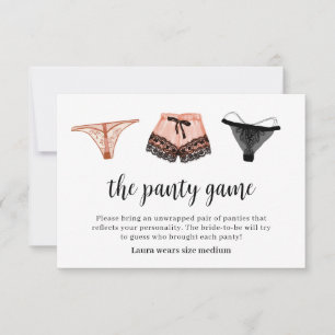 Remerciements Carte de jeu de lingerie pour enterrement de vie d