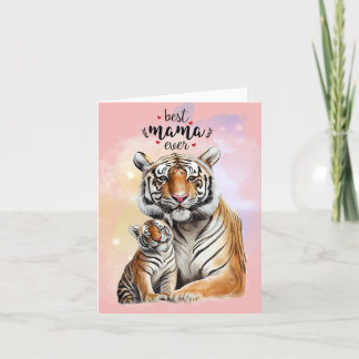 Remerciements Carte de la fête des mères de tigres et de bébés
