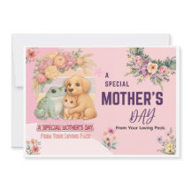 Carte de la fête des mères grenouille mignonne chi