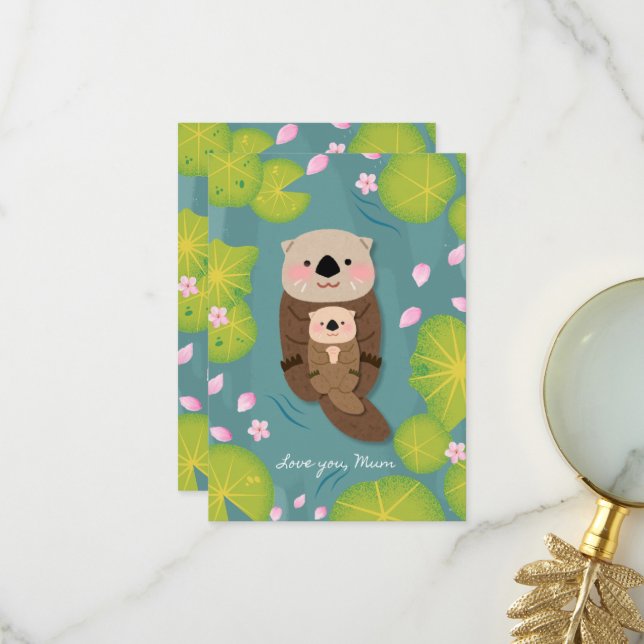 Remerciements Carte de la fête des mères - Lote You Mum (Devant/Arrière en situation)