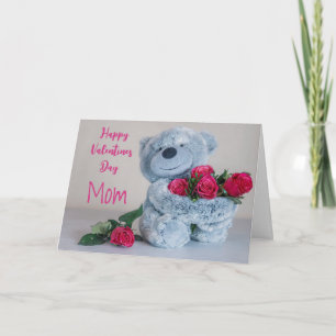 Remerciements Carte de la Saint-Valentin Maman Ours et Roses