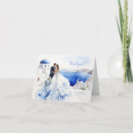 Remerciements Carte de mariage avec peinture aquarelle de Santor