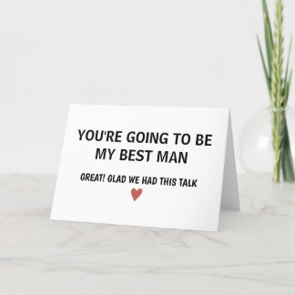 Remerciements Carte de MARIAGE BEST MAN minimaliste simple
