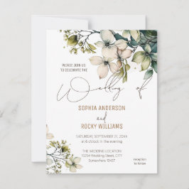 Remerciements Carte de mariage florale Élégante Bohème aux fleur
