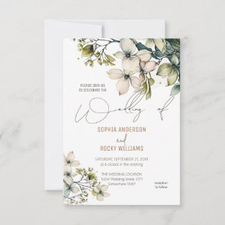 Remerciements Carte de mariage florale Élégante Bohème aux fleur