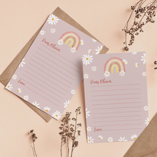 Remerciements Carte de message Boho Rainbow Daisy Time Capsule N (Créateur téléchargé)