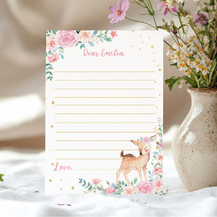 Remerciements Carte de message de la Capsule Floral Deer