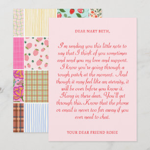 Remerciements Carte de motivation matelassée d'amour 