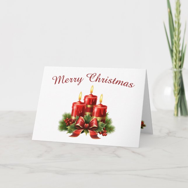 Remerciements Carte de Noël aux bougies traditionnelles (Devant)
