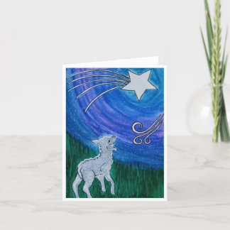 Remerciements Carte de Noël avec agneau et étoile