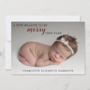 Remerciements Carte de Noël avec annonce de naissance photo