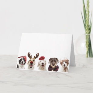 REMERCIEMENTS CARTE DE NOËL AVEC DES CHIENS CÉLÉBRANT NOËL