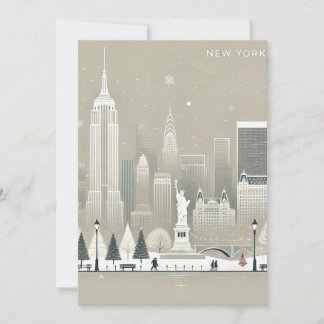 Remerciements Carte de Noël avec la statue de la Liberté embléma