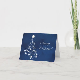Remerciements Carte de Noël bleu et blanc avec prière