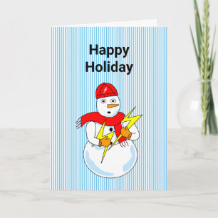 Remerciements Carte de Noël bonhomme de neige ingénieur électric