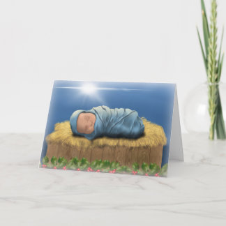Remerciements Carte de Noël dans la mangeoire