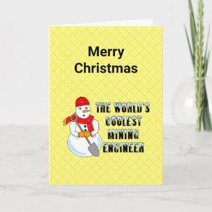 Remerciements Carte de Noël de bonhomme de neige ingénieur minie