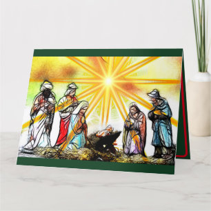 Remerciements Carte de Noël de la scène de nativité personnalisé