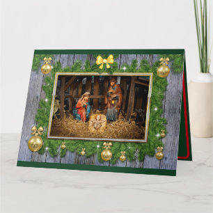Remerciements Carte de Noël de la scène de nativité personnalisé