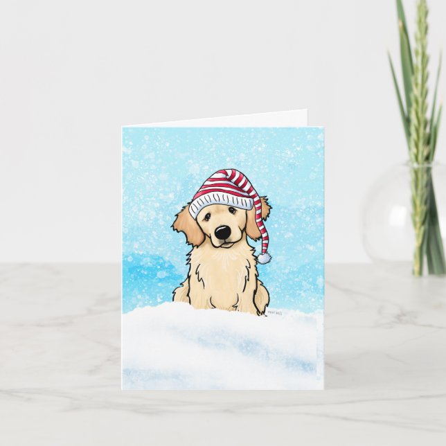 Remerciements Carte de Noël Golden Retriever (Devant)