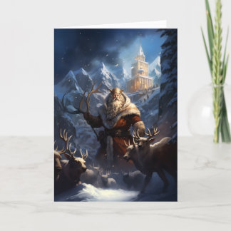 Remerciements Carte de Noël Imaginaire Père Noël