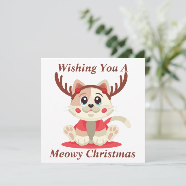 Remerciements Carte de Noël Meowy (Debout devant)