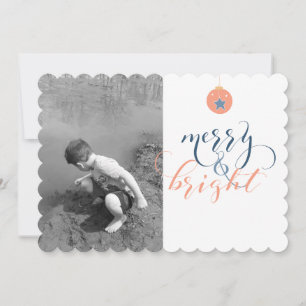 Remerciements Carte de Noël moderne simple avec photo