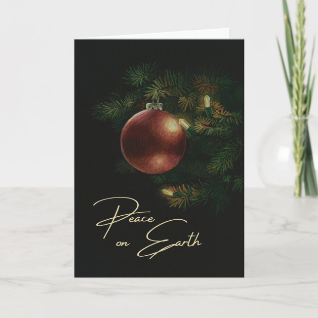 Remerciements Carte de Noël "Paix sur Terre" (Devant)