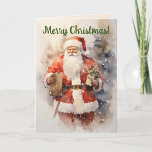 REMERCIEMENTS CARTE DE NOËL PÈRE NOËL ANCIENNE