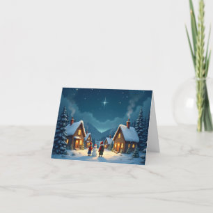 Remerciements Carte de Noël personnalisée Snowman North Star